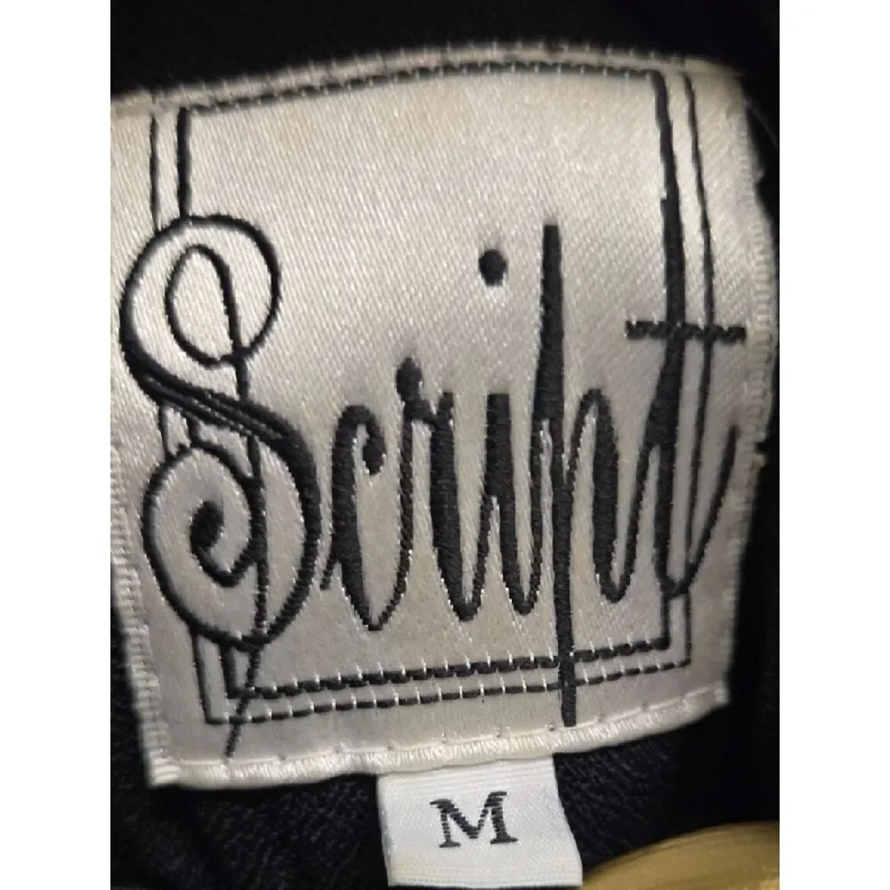 Script Women's Black Tailored Blazer Jacket
